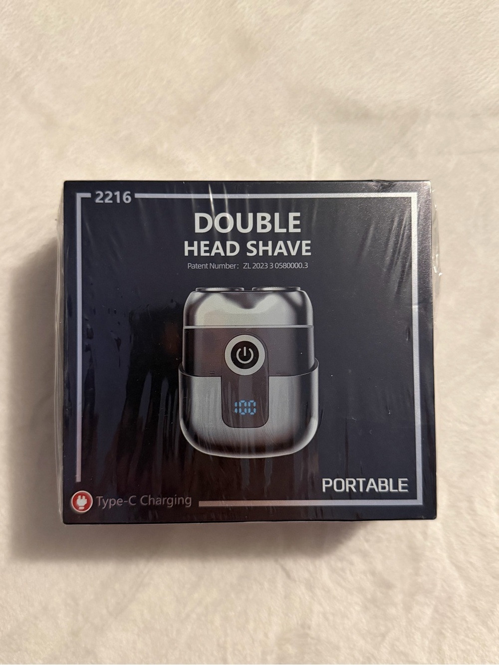 Double Head Shave Portable Electric Razor - Silver and Black